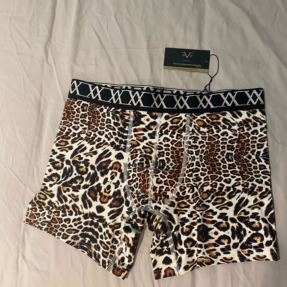 Versace microfiber stretch cheetah print boxer briefs